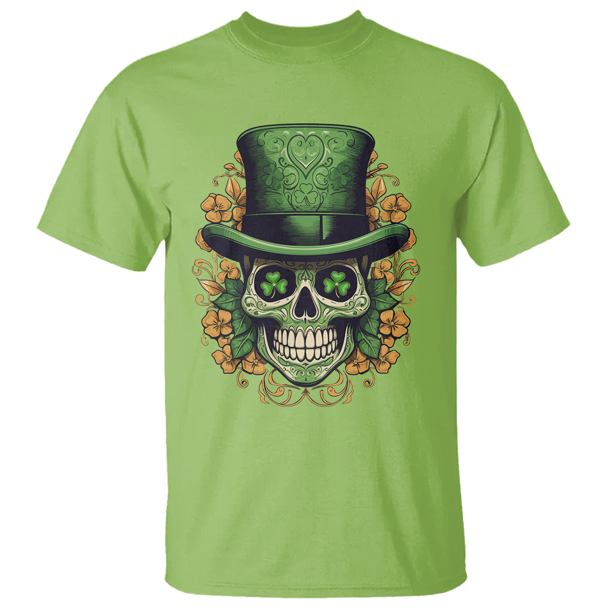 st-patricks-day-t-shirt-irish-sugar-skull-lucky-hat-shamrocks-1