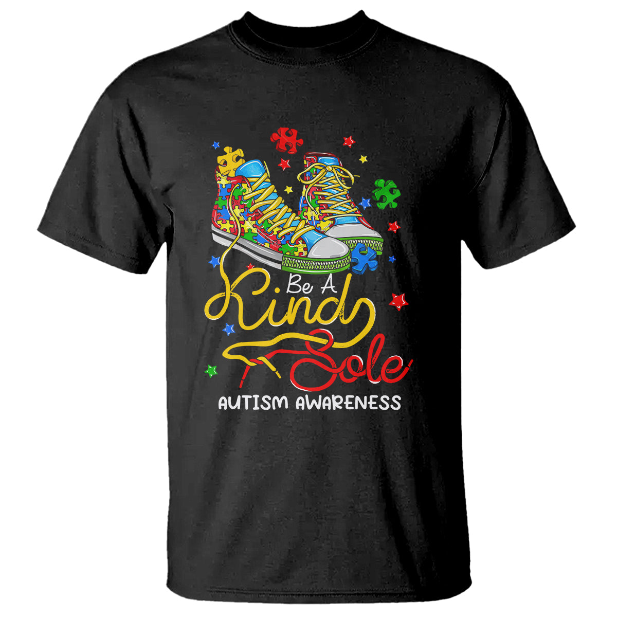 autism-awareness-t-shirt-be-a-king-sole-puzzle-shoe