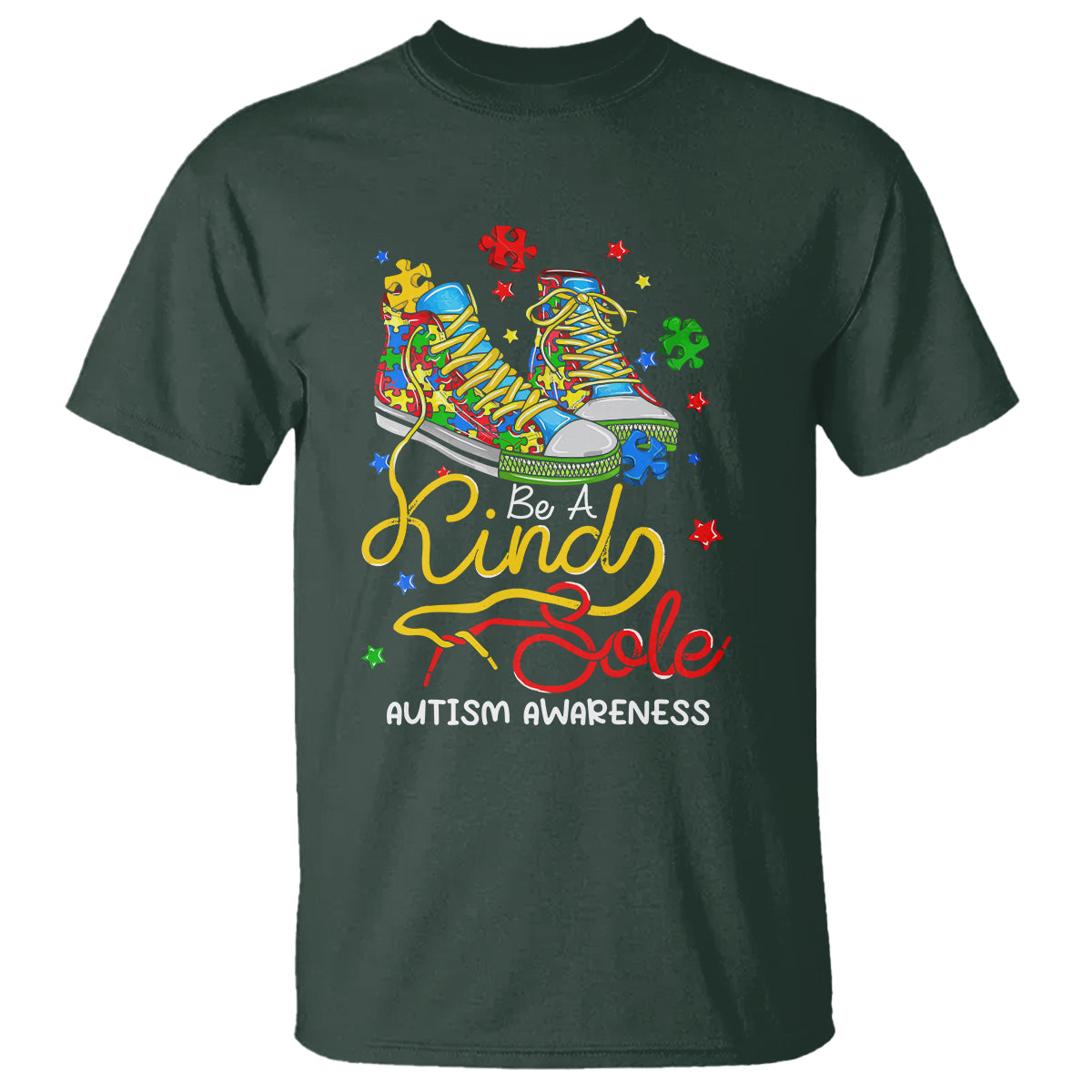 autism-awareness-t-shirt-be-a-king-sole-puzzle-shoe