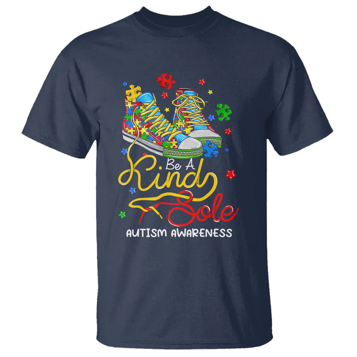 autism-awareness-t-shirt-be-a-king-sole-puzzle-shoe