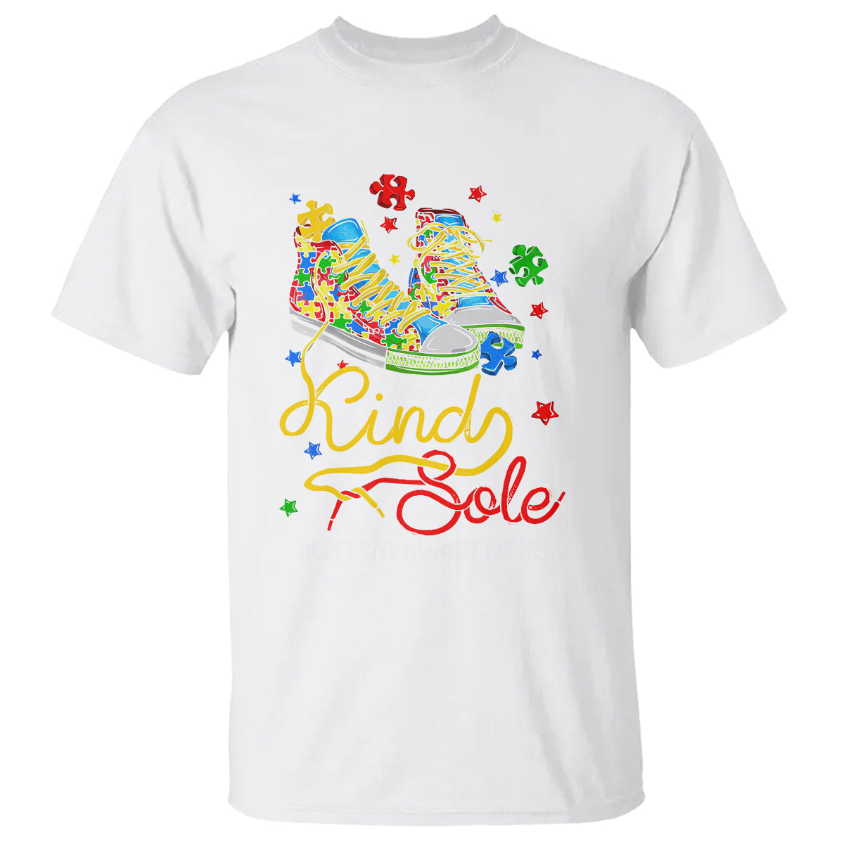 autism-awareness-t-shirt-be-a-king-sole-puzzle-shoe