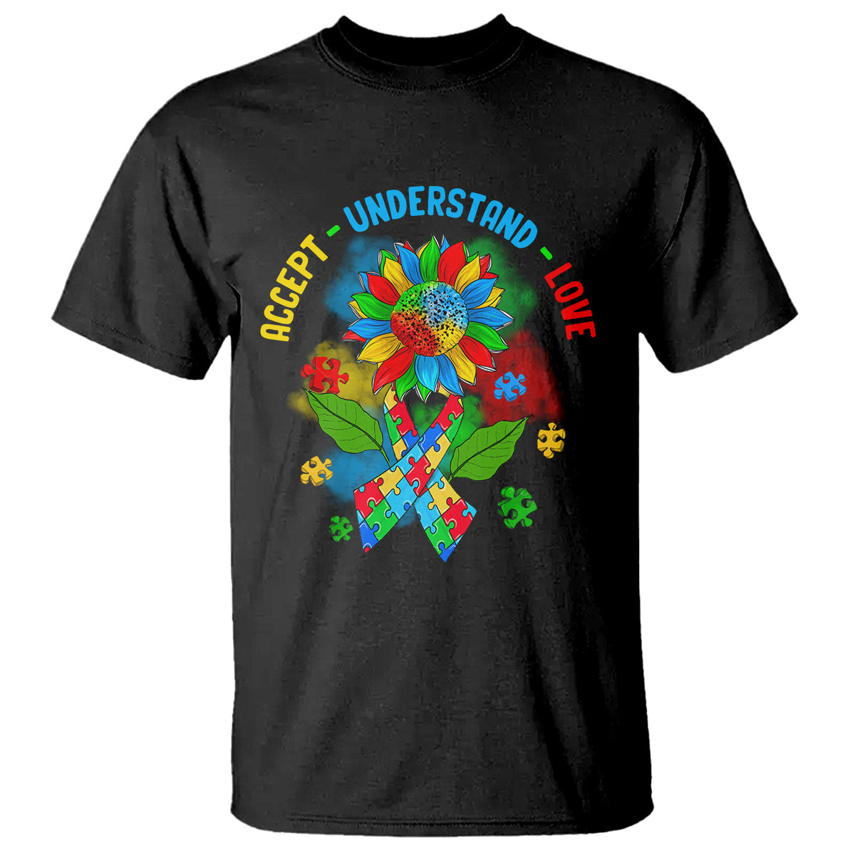 autism-awareness-t-shirt-accept-understand-love-rainbow-puzzle-sunflower