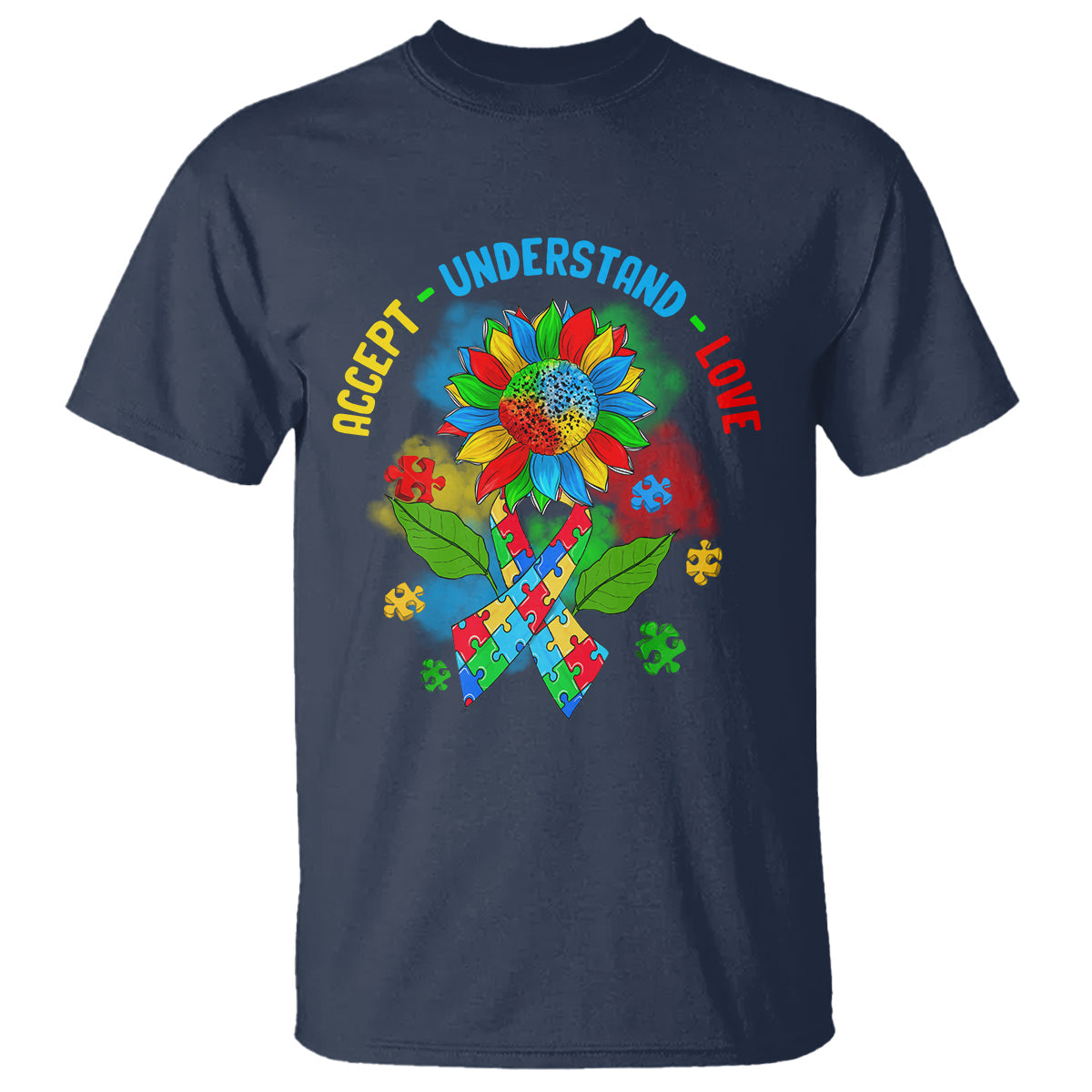 autism-awareness-t-shirt-accept-understand-love-rainbow-puzzle-sunflower