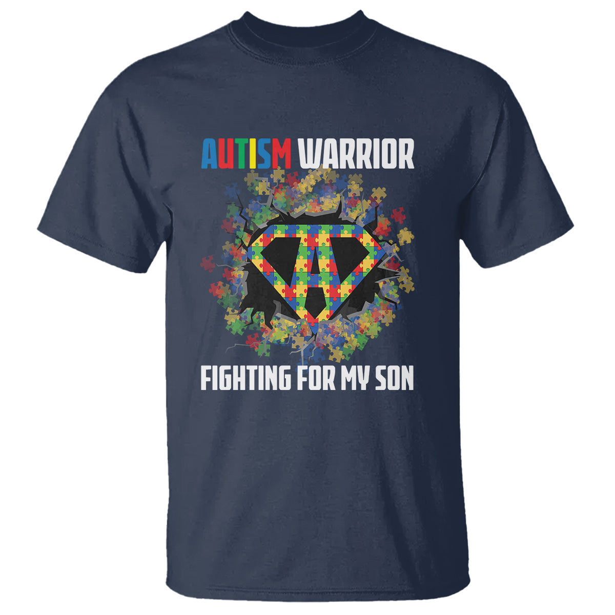 autism-warrior-fighting-for-my-son-mom-dad-parents-t-shirt
