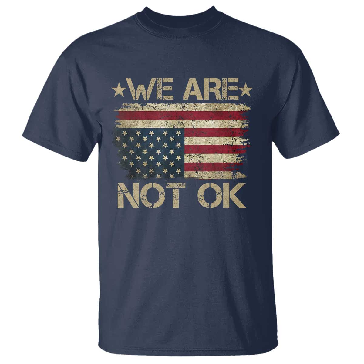 we-are-not-ok-american-flag-upside-down-t-shirt