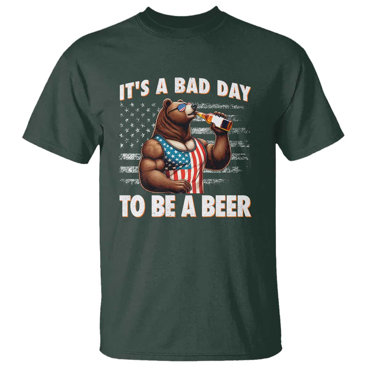 funny-american-drinking-t-shirt-its-a-bad-day-to-be-a-beer-bear-4th-of-july