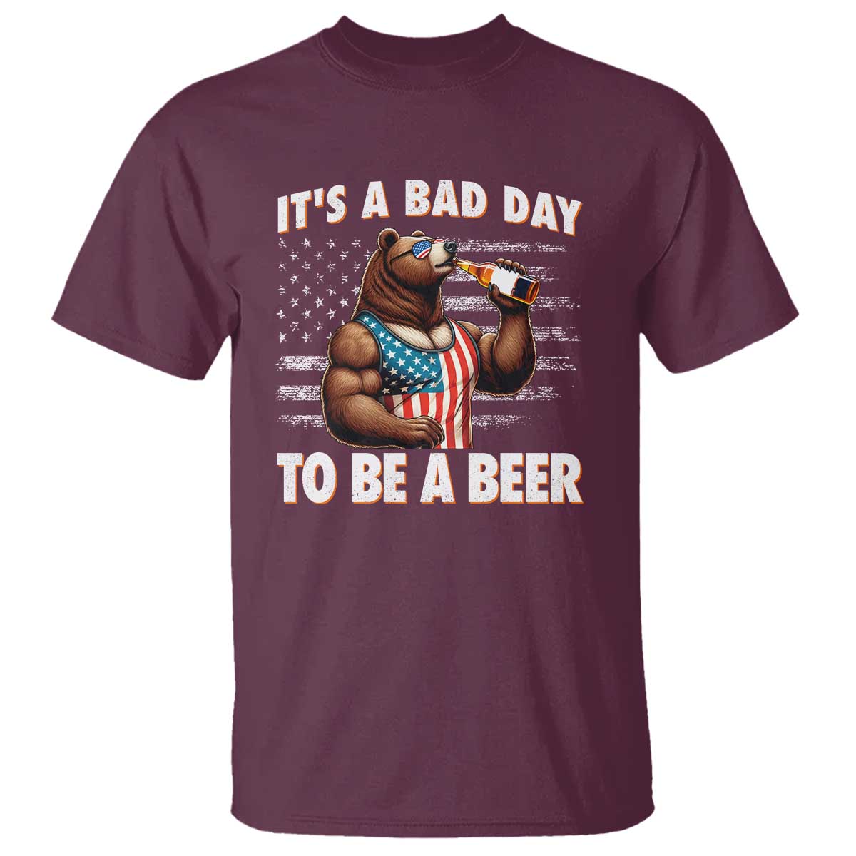 funny-american-drinking-t-shirt-its-a-bad-day-to-be-a-beer-bear-4th-of-july