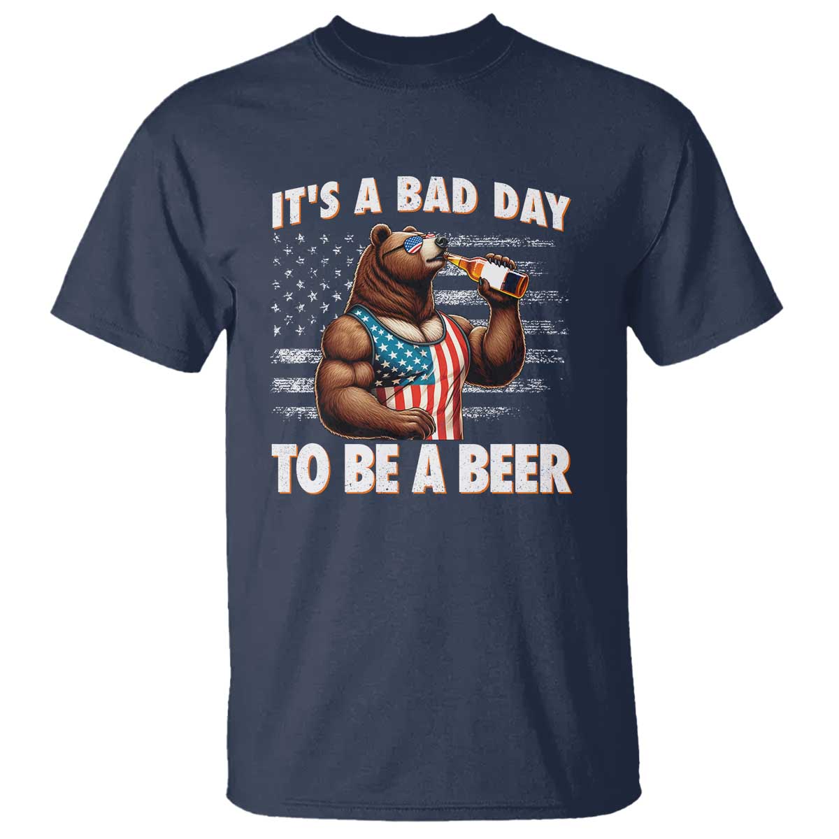 funny-american-drinking-t-shirt-its-a-bad-day-to-be-a-beer-bear-4th-of-july