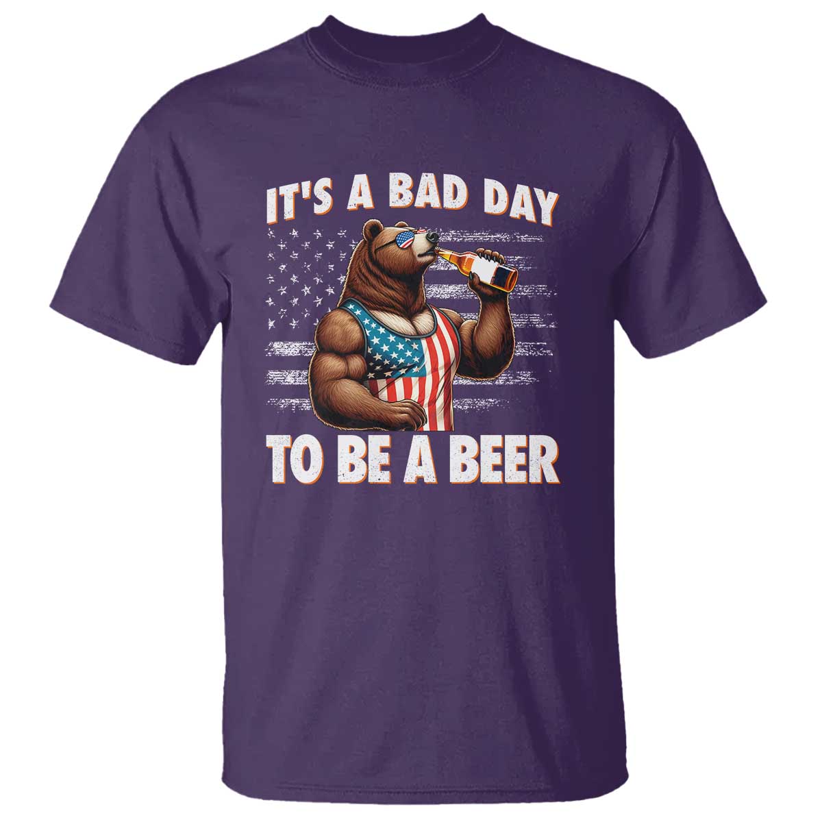 funny-american-drinking-t-shirt-its-a-bad-day-to-be-a-beer-bear-4th-of-july