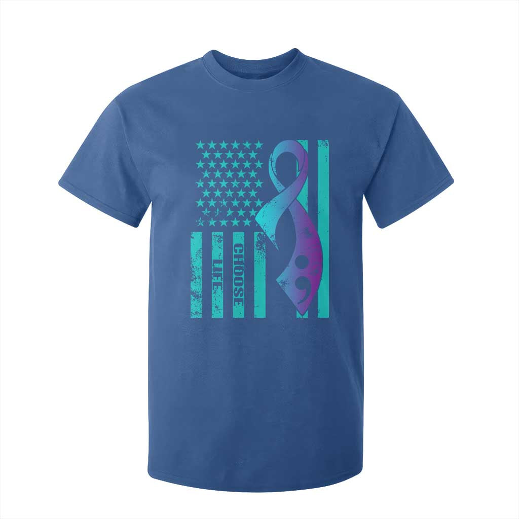 Choose Life Suicide Prevention T Shirt For Kid with American Flag Graphic