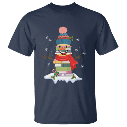christmas-t-shirt-snowman-library-book-stack-winter-librarian