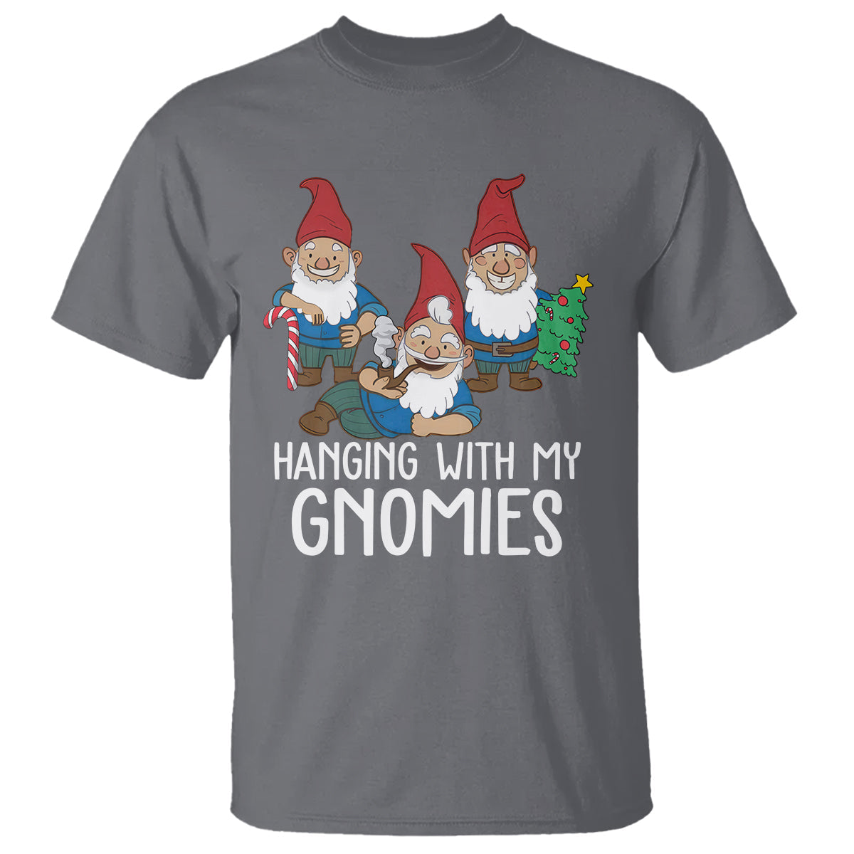 hanging-with-my-gnomies-funny-christmas-garden-gnome-t-shirt