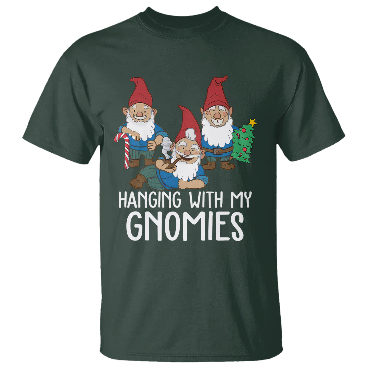 hanging-with-my-gnomies-funny-christmas-garden-gnome-t-shirt