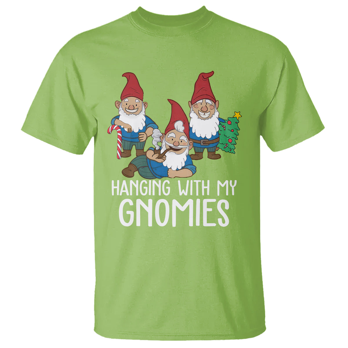 hanging-with-my-gnomies-funny-christmas-garden-gnome-t-shirt