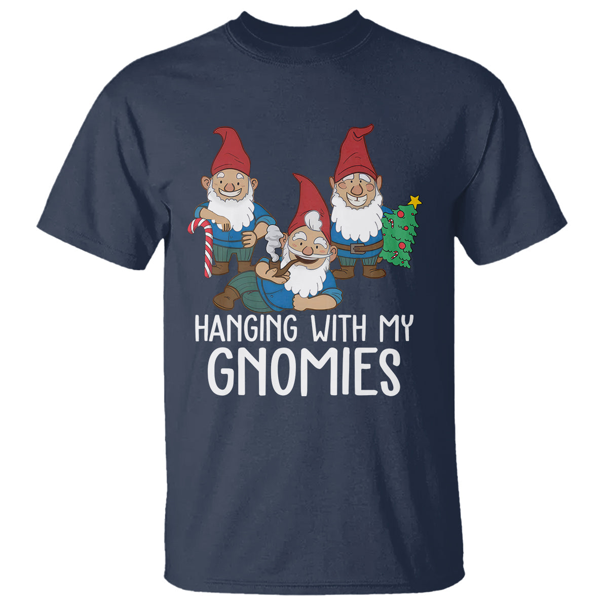 hanging-with-my-gnomies-funny-christmas-garden-gnome-t-shirt