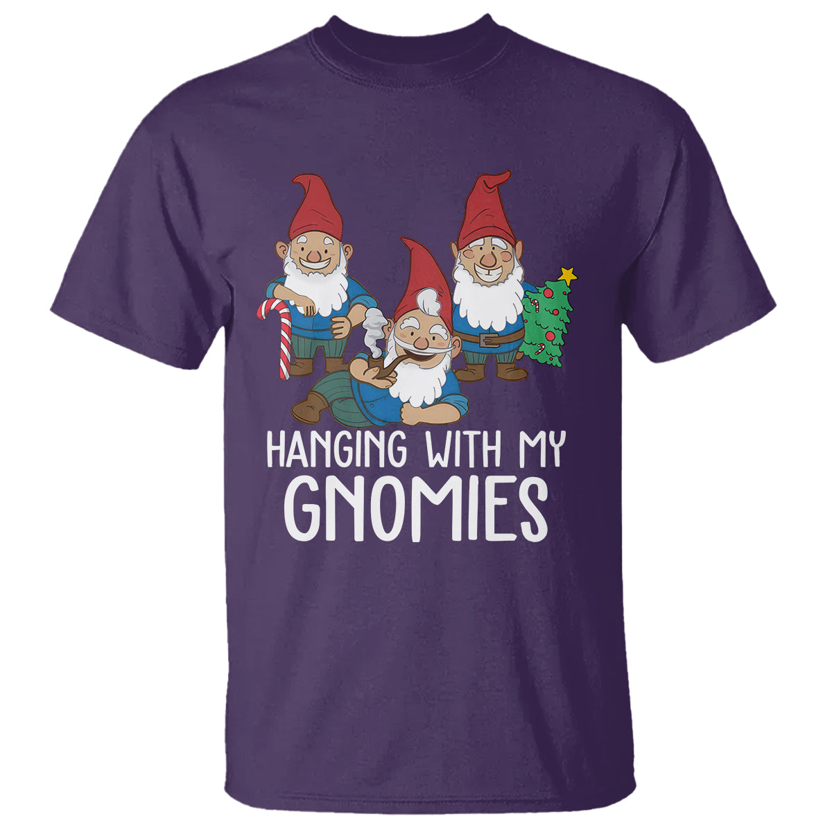 hanging-with-my-gnomies-funny-christmas-garden-gnome-t-shirt