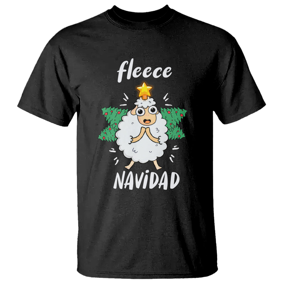 fleece-navidad-cute-sheep-christmas-lights-t-shirt