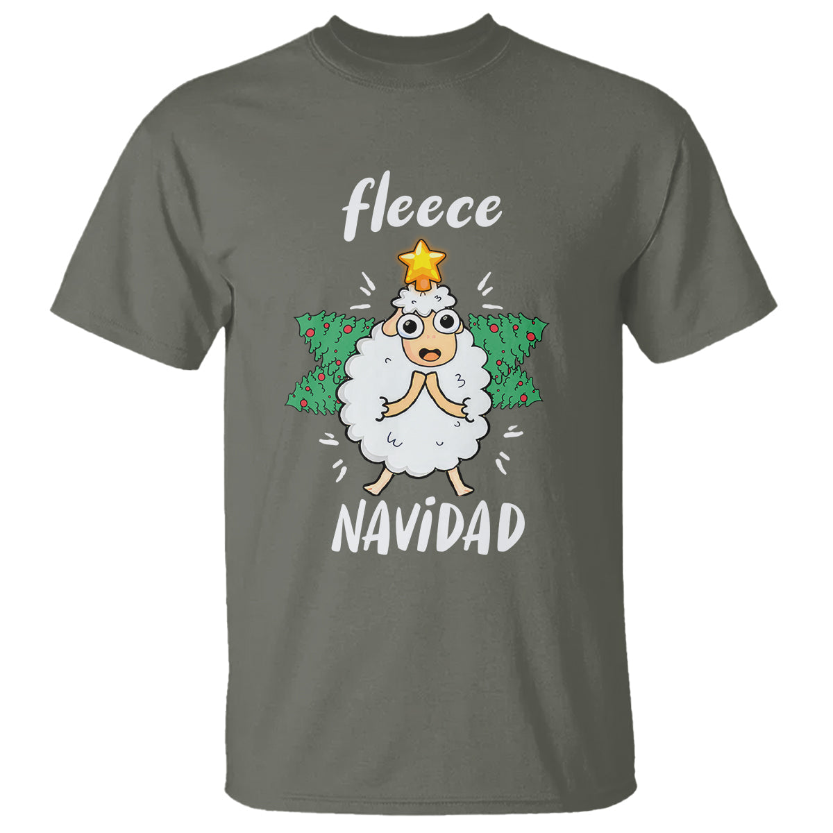 fleece-navidad-cute-sheep-christmas-lights-t-shirt