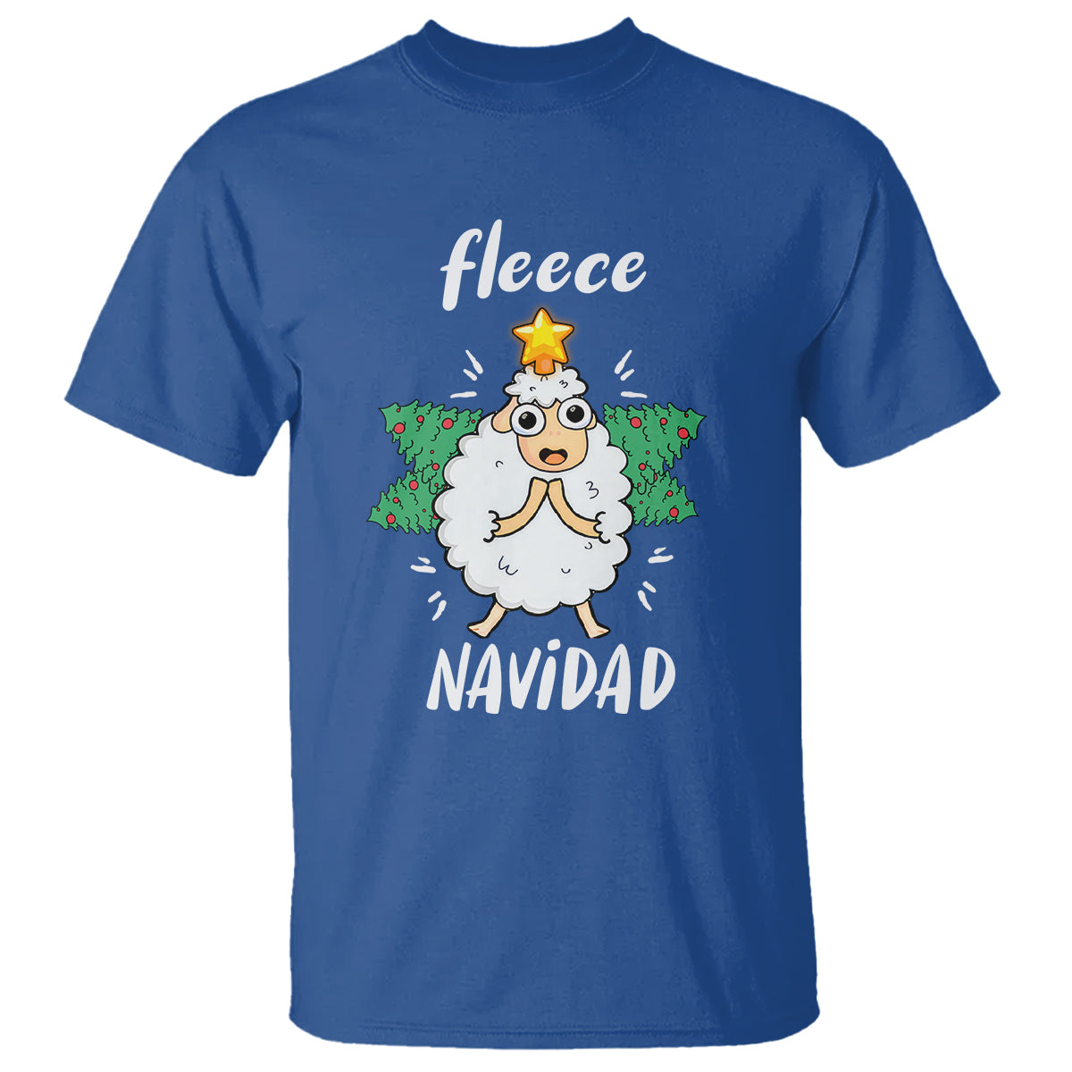 fleece-navidad-cute-sheep-christmas-lights-t-shirt