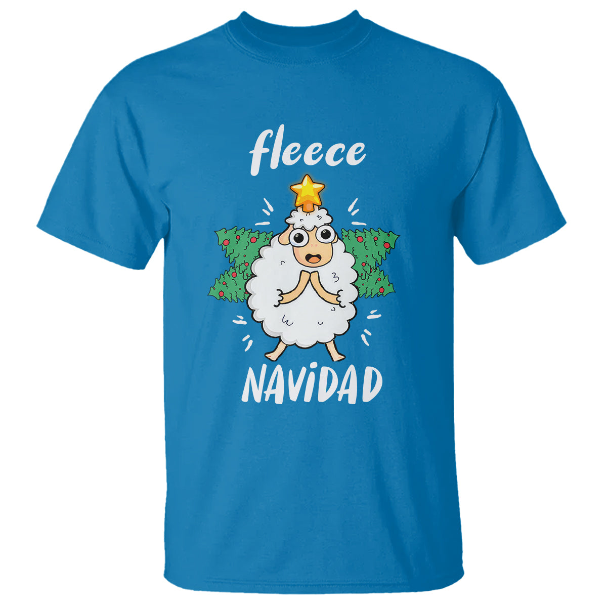 fleece-navidad-cute-sheep-christmas-lights-t-shirt