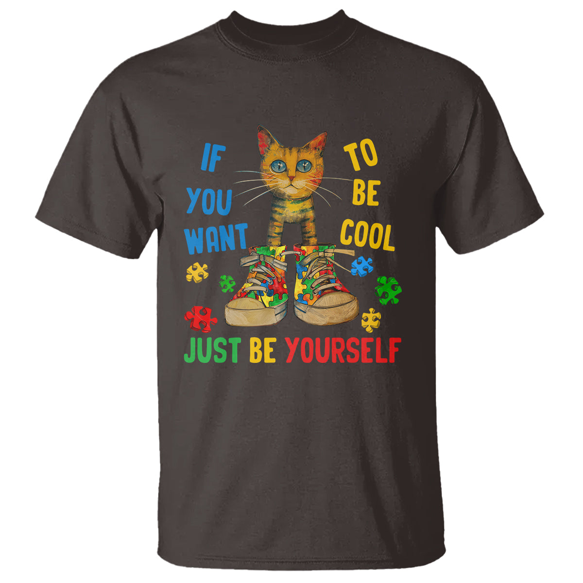 autism-awareness-t-shirt-funny-cat-if-you-want-to-be-cool-just-be-yourself-puzzle-shoe