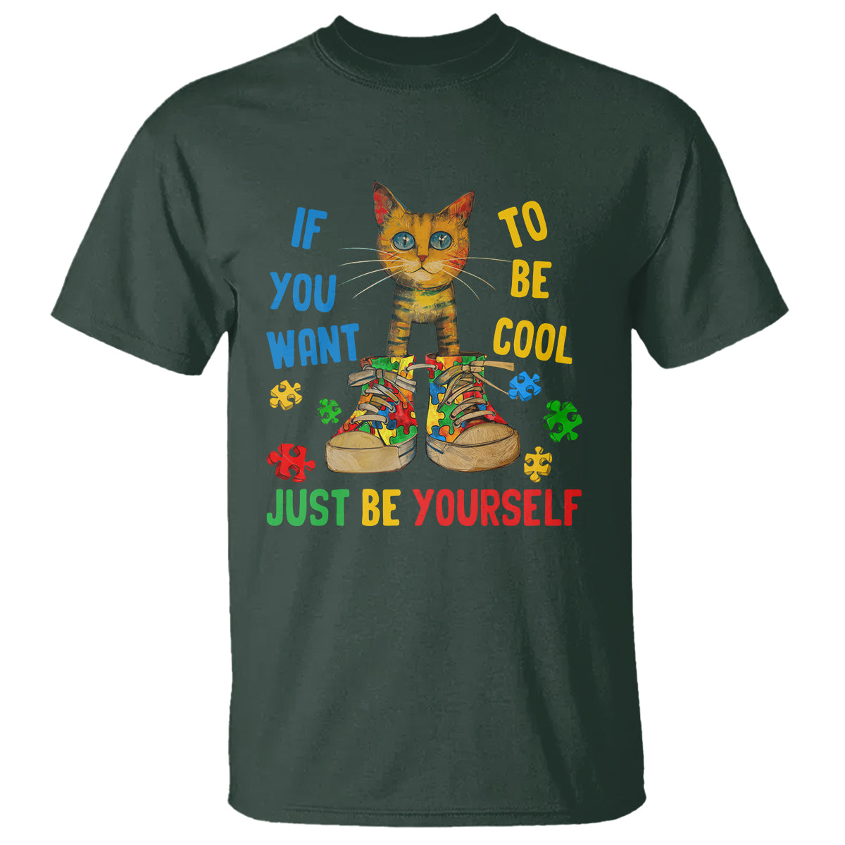 autism-awareness-t-shirt-funny-cat-if-you-want-to-be-cool-just-be-yourself-puzzle-shoe