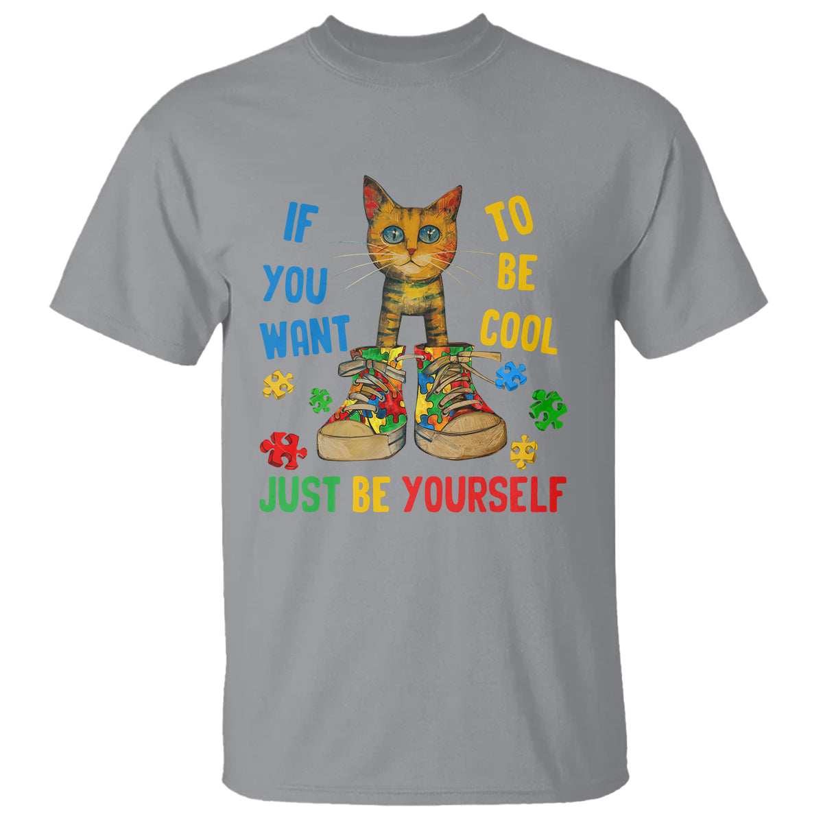 autism-awareness-t-shirt-funny-cat-if-you-want-to-be-cool-just-be-yourself-puzzle-shoe