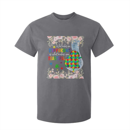 Autism Support T Shirt For Kid What Makes You Different Is What Makes You Beautiful Autistic Elephant Mom