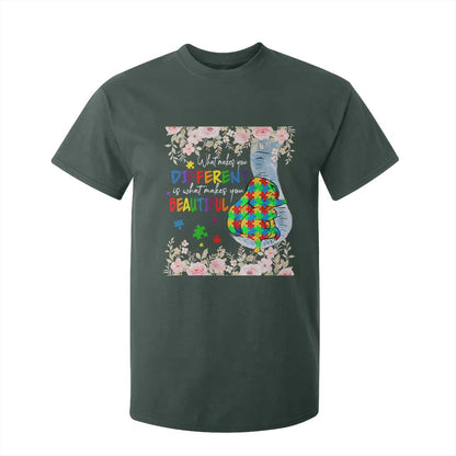 Autism Support T Shirt For Kid What Makes You Different Is What Makes You Beautiful Autistic Elephant Mom