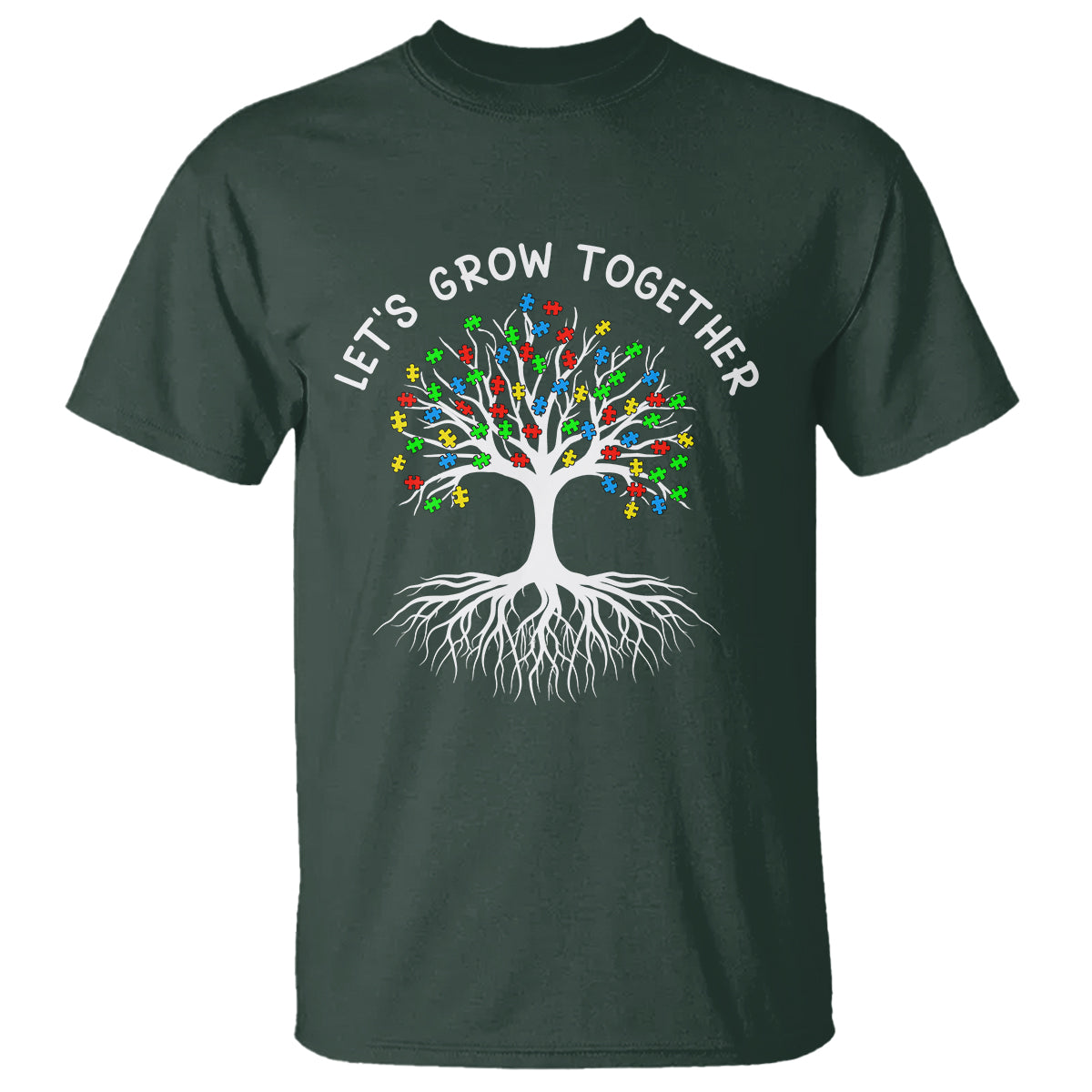 autism-awareness-t-shirt-lets-grow-together-puzzle-flowers