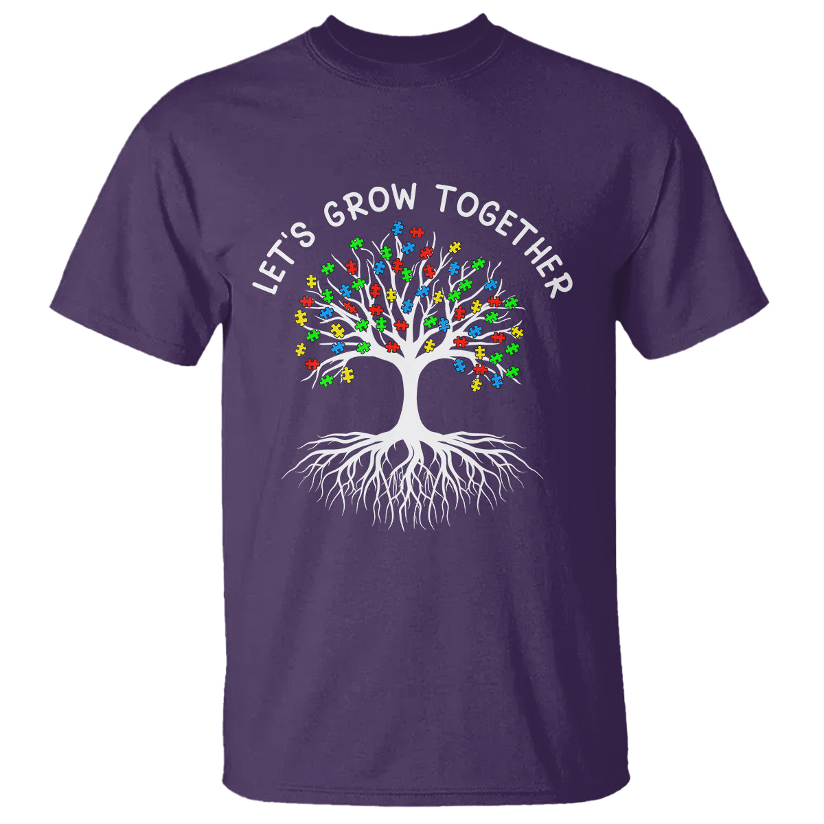 autism-awareness-t-shirt-lets-grow-together-puzzle-flowers