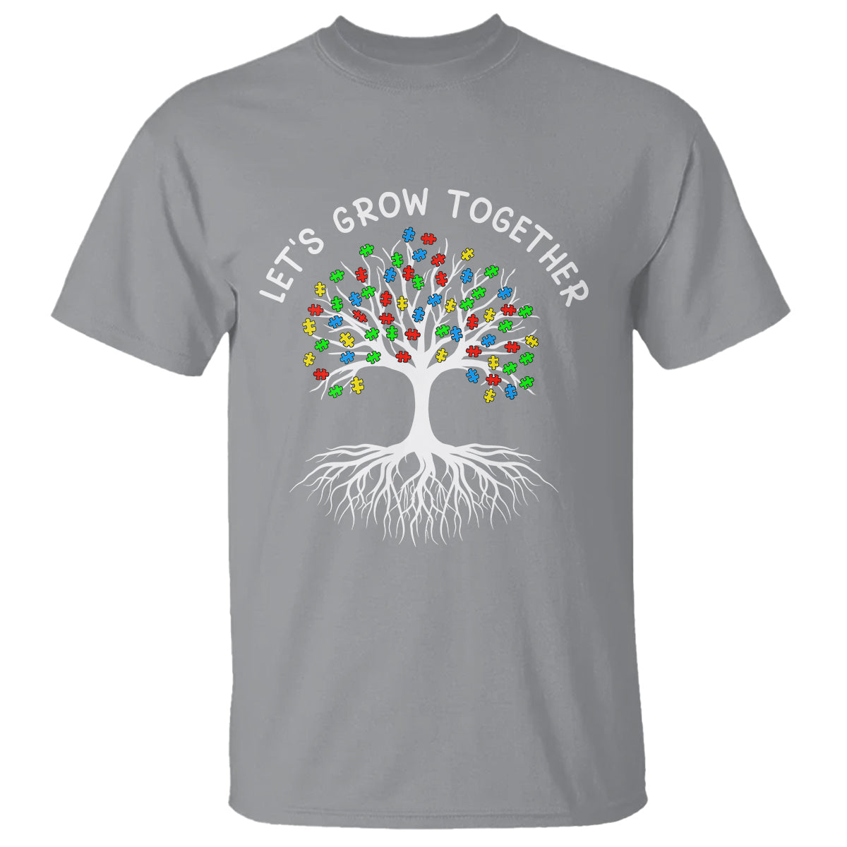 autism-awareness-t-shirt-lets-grow-together-puzzle-flowers