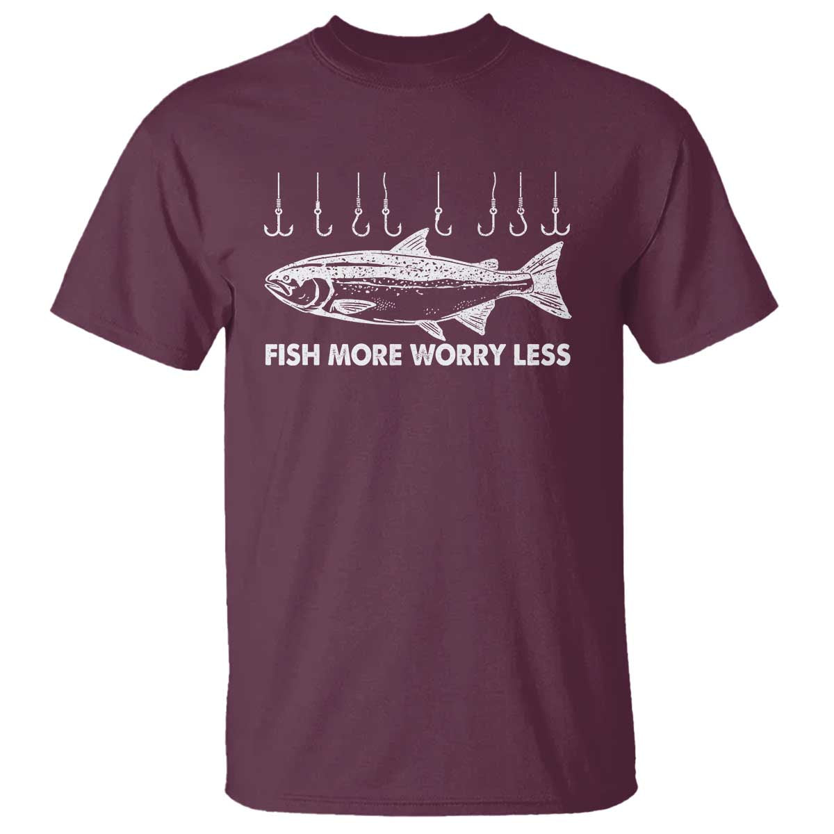 funny-fishing-t-shirt-fish-more-worry-less