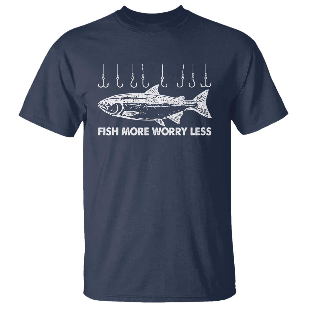 funny-fishing-t-shirt-fish-more-worry-less