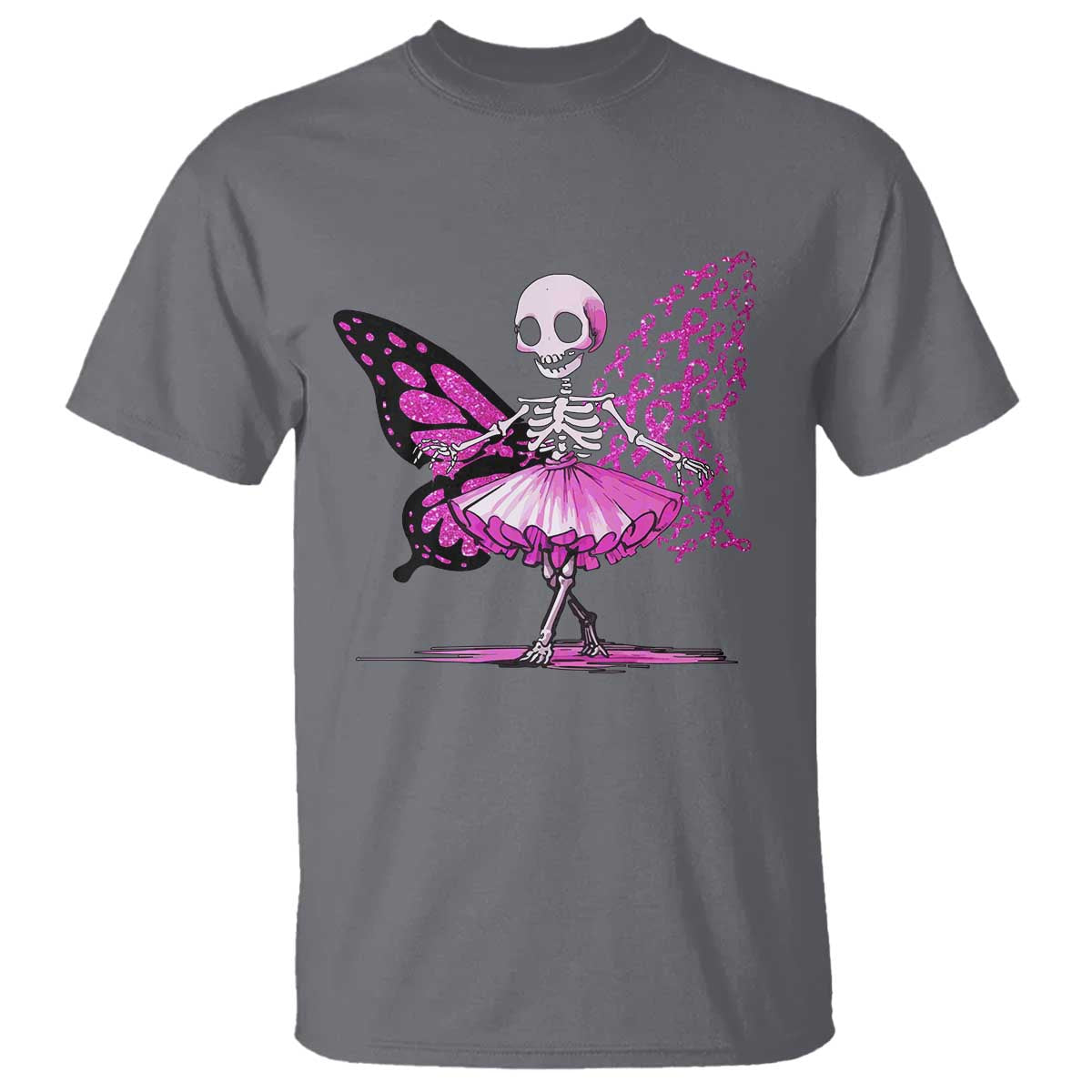 pink-breast-cancer-t-shirt-cute-ballerina-skeleton-ribbon-buterfly