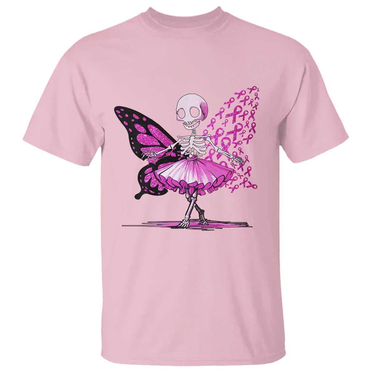 pink-breast-cancer-t-shirt-cute-ballerina-skeleton-ribbon-buterfly