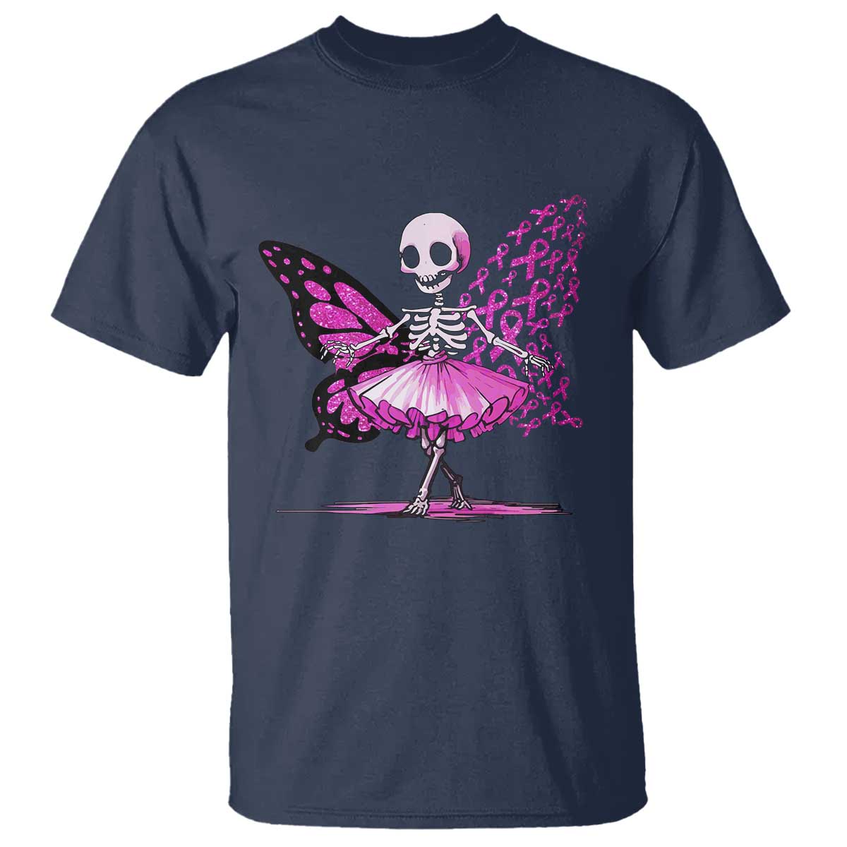 pink-breast-cancer-t-shirt-cute-ballerina-skeleton-ribbon-buterfly