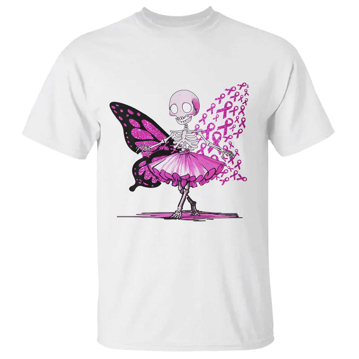 pink-breast-cancer-t-shirt-cute-ballerina-skeleton-ribbon-buterfly