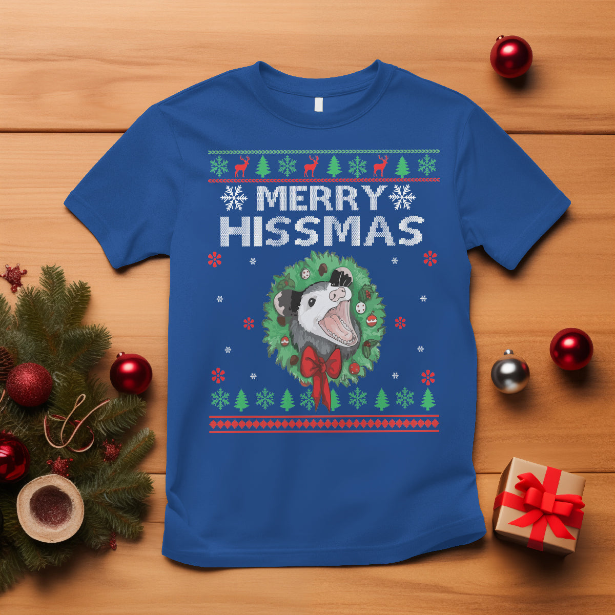 merry-hissmas-possum-lovers-opossum-christmas-t-shirt