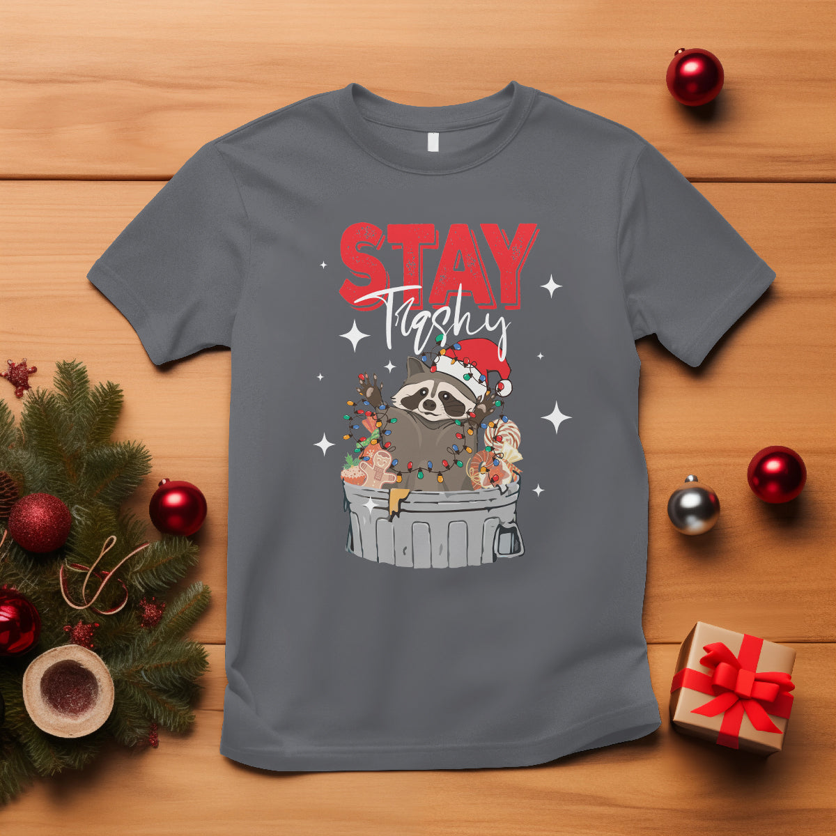 stay-trashy-christmas-raccoon-garbage-trashin-santa-hat-t-shirt