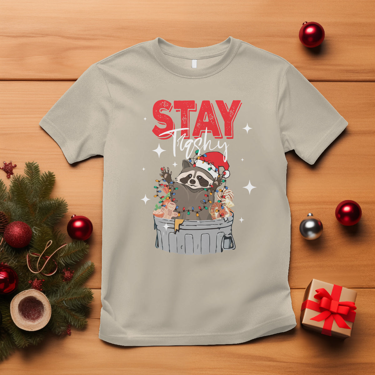 stay-trashy-christmas-raccoon-garbage-trashin-santa-hat-t-shirt