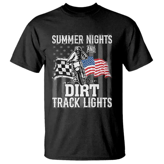 dirt-bike-t-shirt-summer-nights-dirt-track-lights-racing