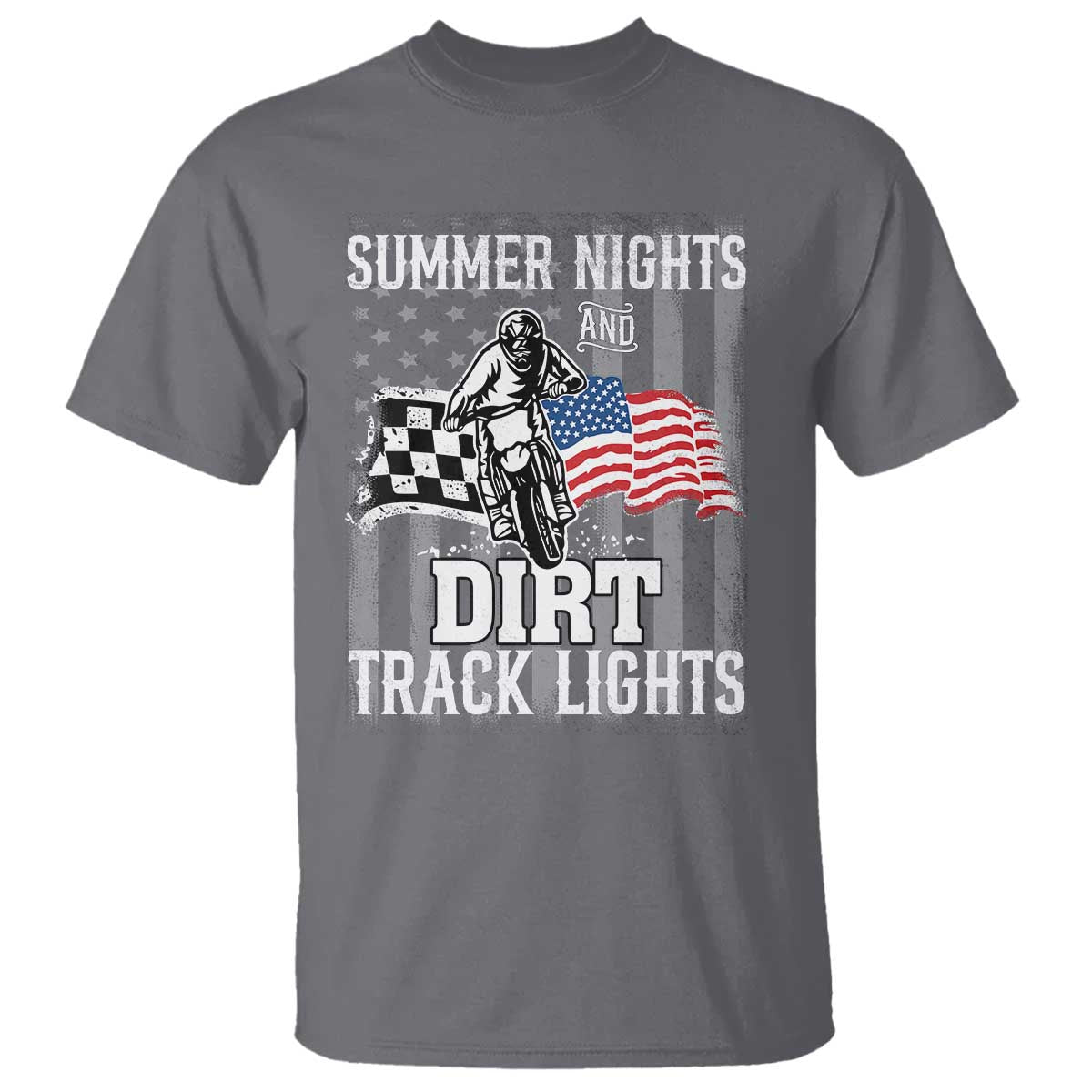 dirt-bike-t-shirt-summer-nights-dirt-track-lights-racing