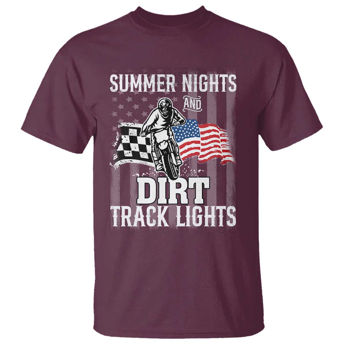 dirt-bike-t-shirt-summer-nights-dirt-track-lights-racing