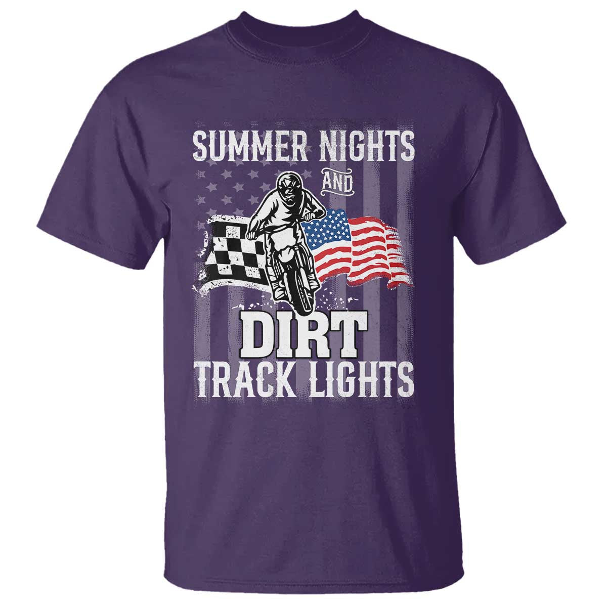 dirt-bike-t-shirt-summer-nights-dirt-track-lights-racing