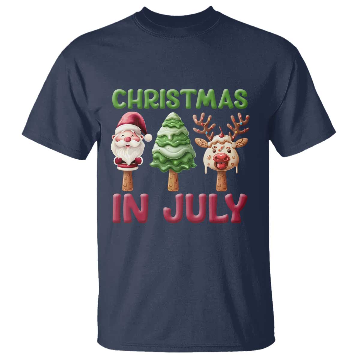 christmas-in-july-t-shirt-ice-cream-santa-christmas-tree-reindeer