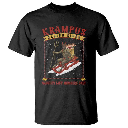 funny-krampus-sleigh-rides-t-shirt-naughty-list-members-only