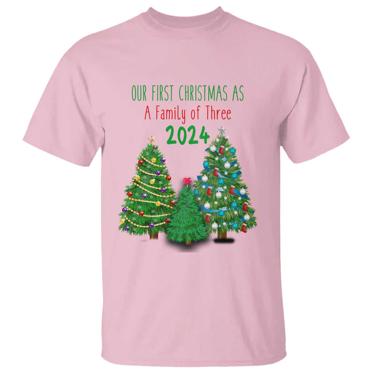 first-christmas-as-a-family-of-three-t-shirt