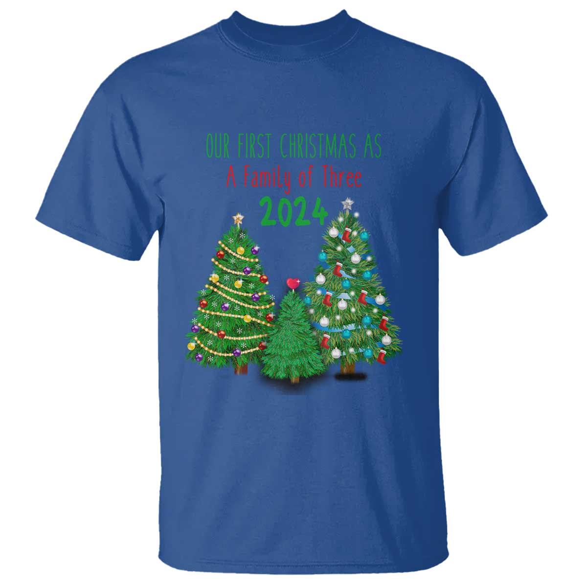 first-christmas-as-a-family-of-three-t-shirt