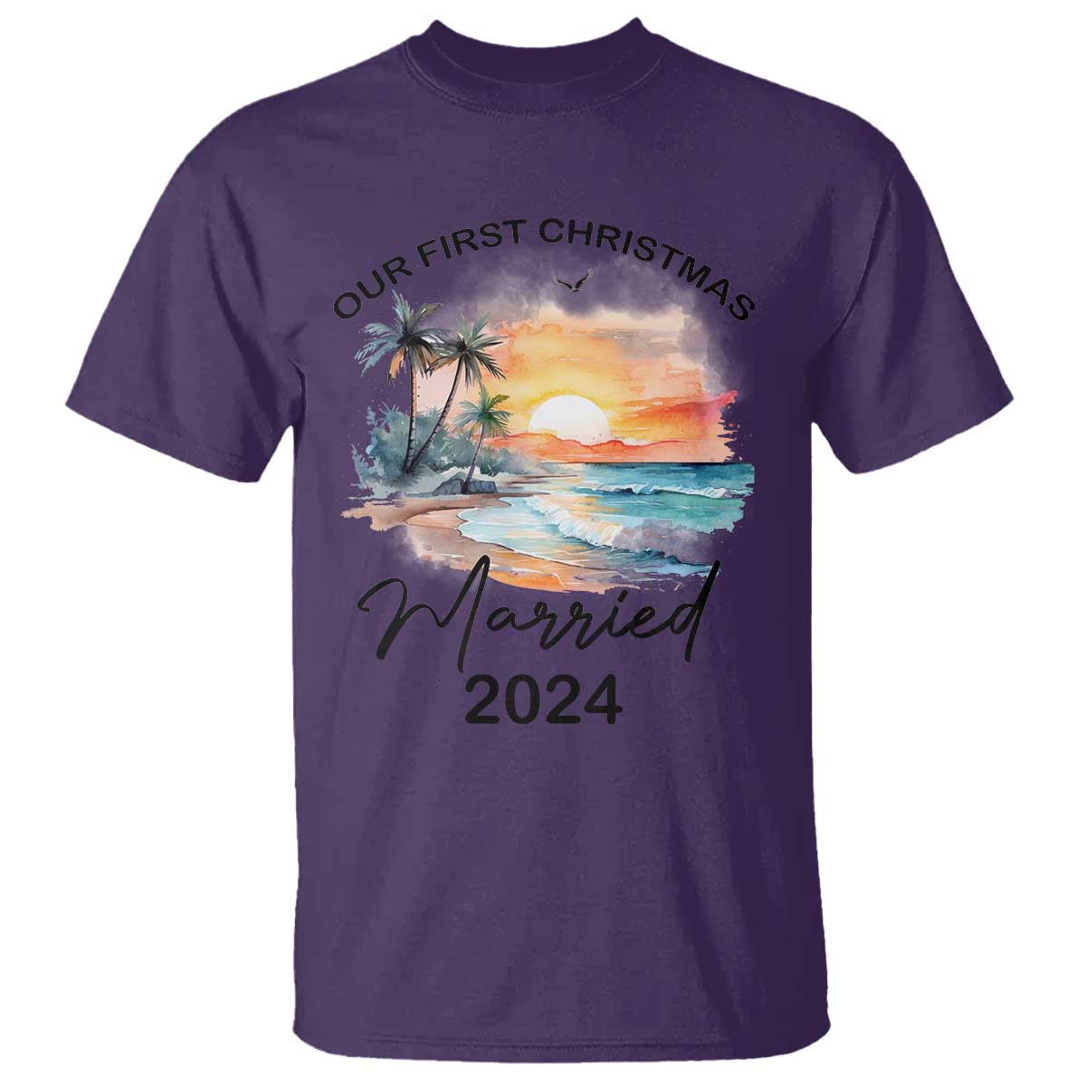 first-christmas-married-2024-couple-matching-t-shirt